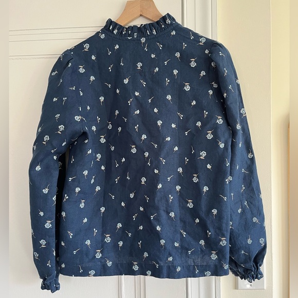 NWOT Not Perfect Linen NPL Amelia Linen Top in Midnight Rose Floral - Picture 3 of 5